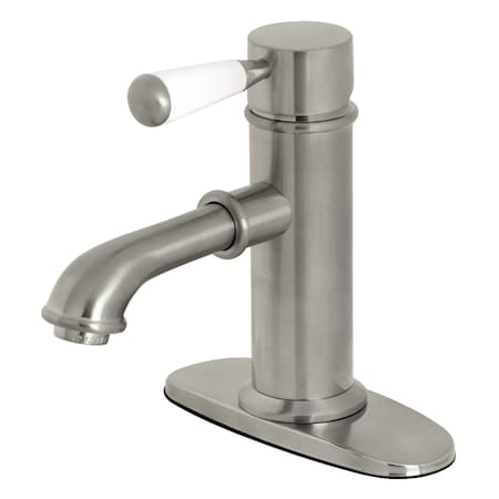Kingston Brass Paris Single Porcelain Lever Handle Bathroom Faucet, Nickel KS7418DPL